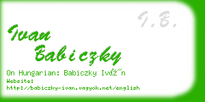 ivan babiczky business card